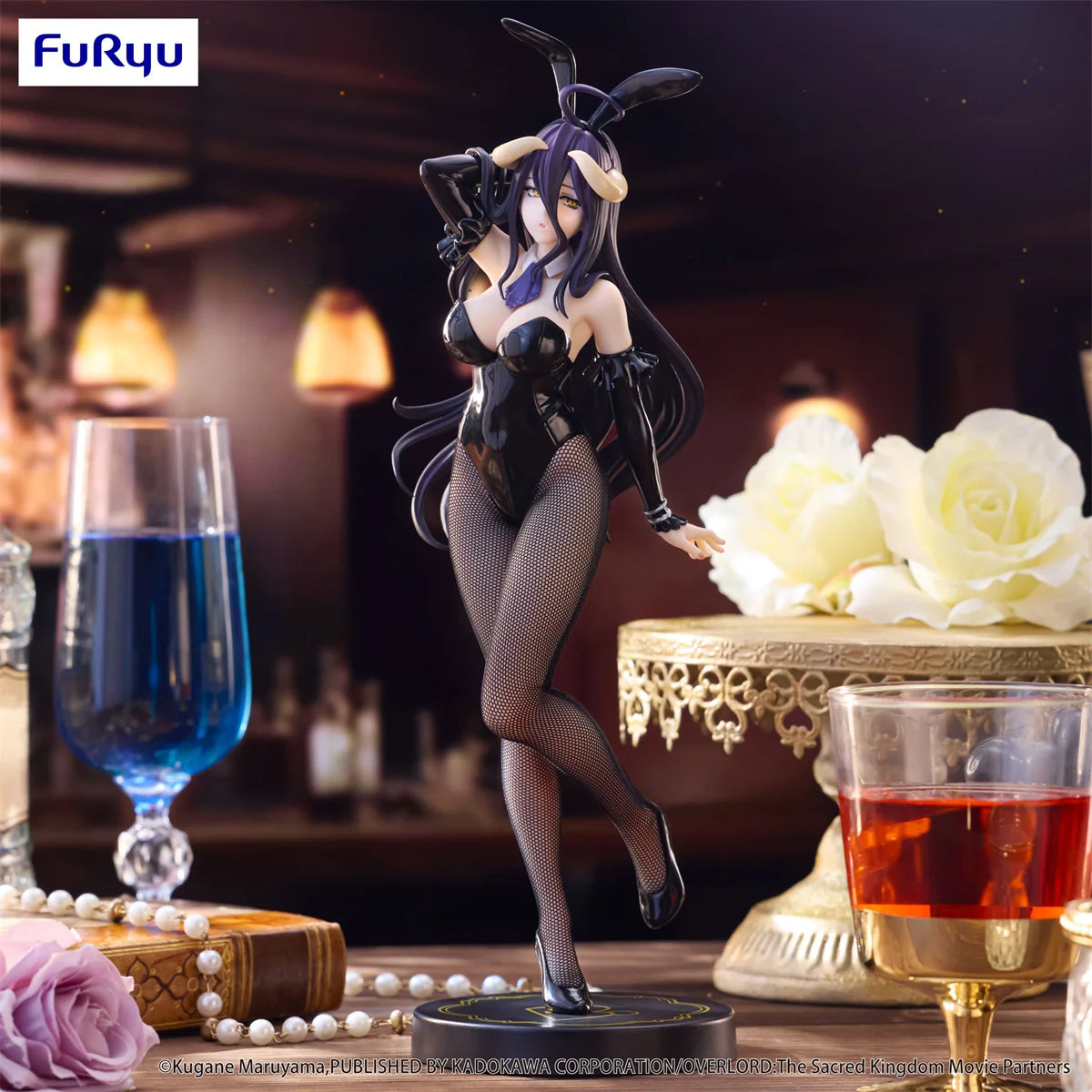 In Stock FuRyu BiCute Bunnies OVERLORD Albedo Bunny Girl -Black Style Ver.- 30CM PVC Anime Action Figures Model Collection Toy
