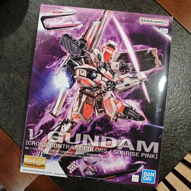 In Stock BANDAI China Limited MG 1/100  GUNDAM  CROSS CONTRAST COLORS / SUNRISE PINK  Anime Action Figures Assembly Model Toy