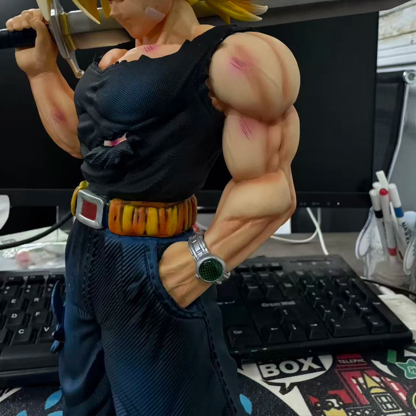 30cm Dragon Ball Z Trunks Figure Replace Heads Future Trunks Super Saiyan Action Figures Collection Mode Toys Gifts