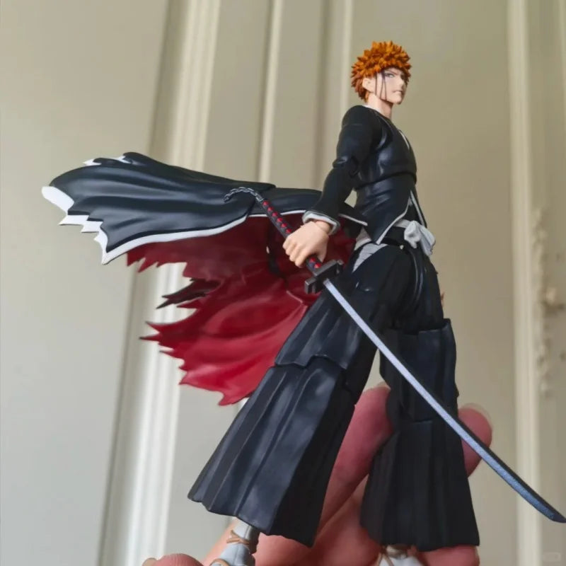 Original Bandai Shf Bleach Ichigo Kurosaki Hollowfication Getsuga Tenshou Action Figure Collectible Ornament Toy Gift In Stock