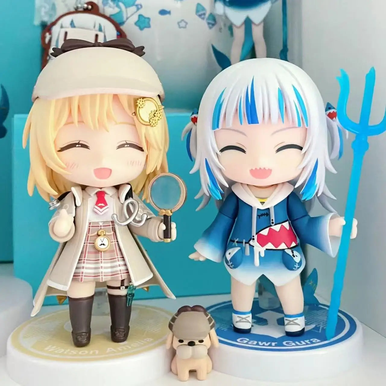 Kawaii Gsc Hololive Gawr Gura Watson Amelia Model Anime Action Figure Desktop Ornament Collection Kids Gift