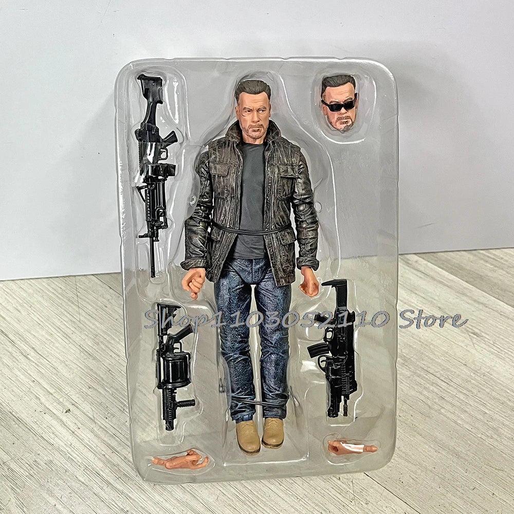 NECA Terminator Figure 2 Judgment Day T-800 Arnold Schwarzenegger Dark Fate Elderly Sarah Connor Figure Model Toy Doll Gifts