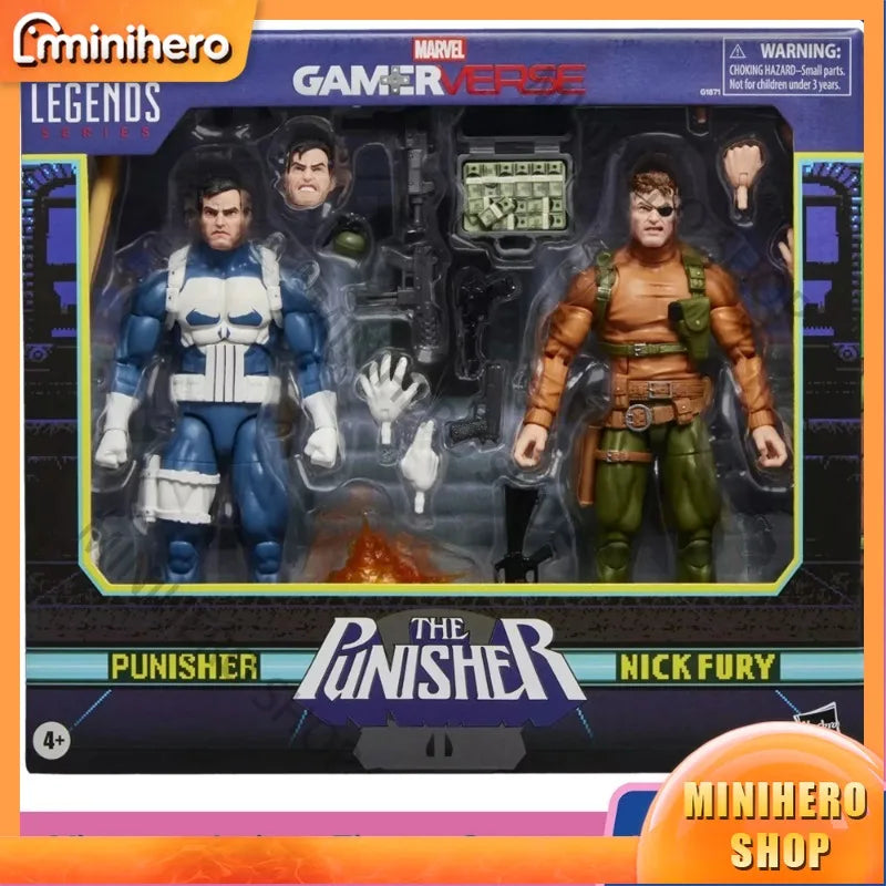 In Stock Hasbro Marvel Legends Gamerverse Collection Punisher & Nick Fury 2 Pack 15 cm Anime Style Action Figures Toy Set