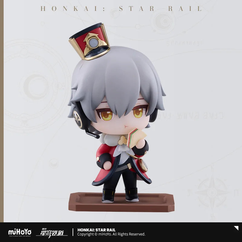 Honkai Star Rail Q Version Figure Train Welcome Tea Party Series Doll Dan Heng March 7th Action Figures Game Peripheral  Gift