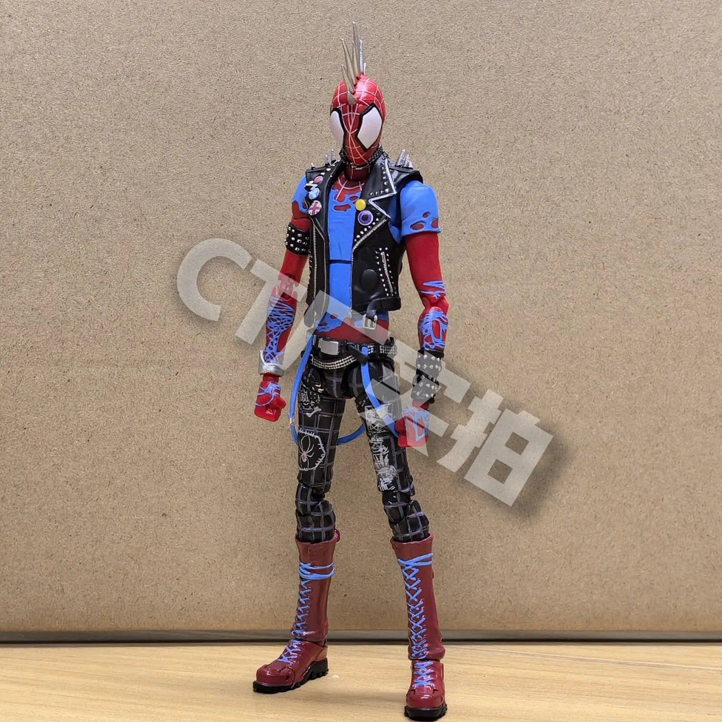 Ct Toys Spider-Punk Spiderman Action Figure Spider-Man Across The Spider-Verse Figures Shf Pvc Model Birthday Kids Gifts Toys