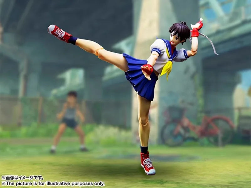 In Stock Original Bandai S.H.Figuarts SHF Street Fighter Sakura Kasugano NO.08 Anime Action Figure Model Set Game Toy Gift