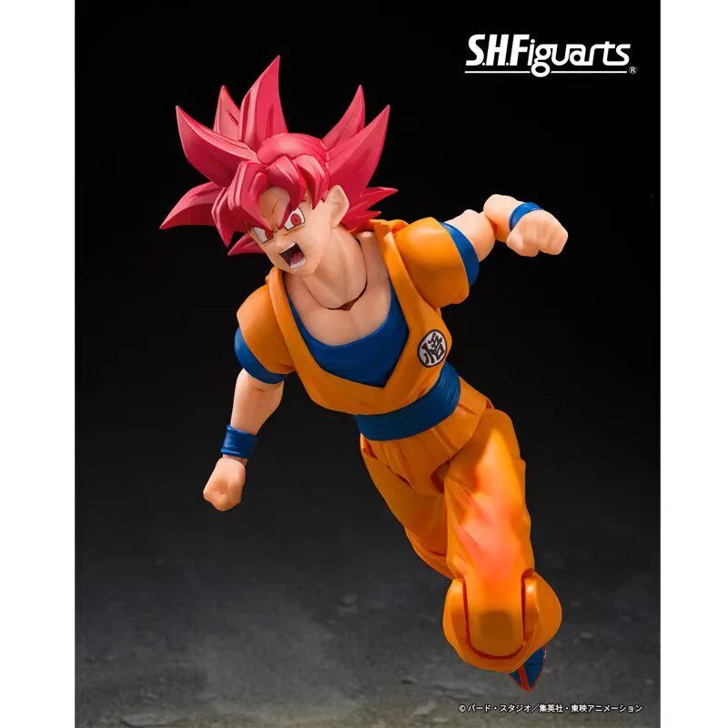 In Stock Bandai SHF Dragon Ball Son Goku Super Saiyan God The Posture Wrapped with The Energy of God Collection Gift