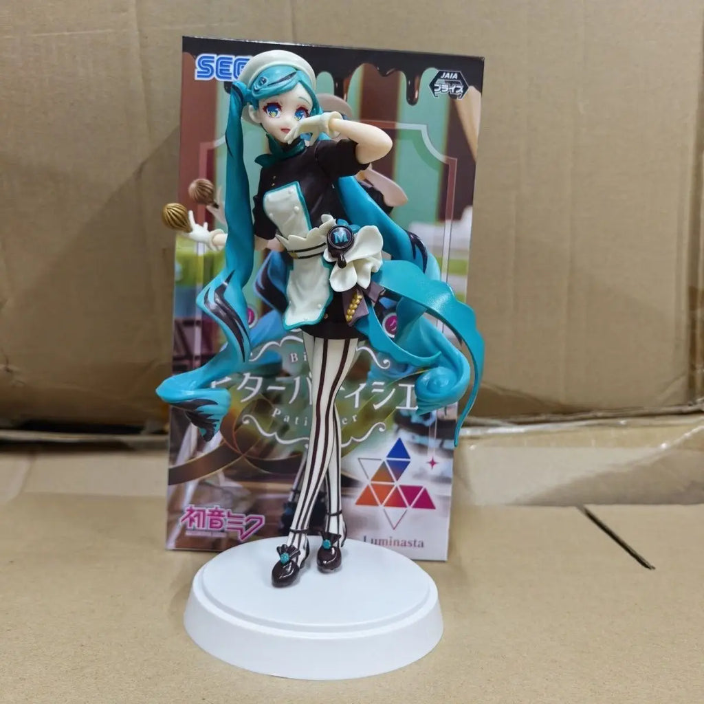 21cm Pastry Cook Miku Dark Chocolate Virtual Singer Girl Figure Model Statue Boys Collection Desktop Decoration Ornament Toys