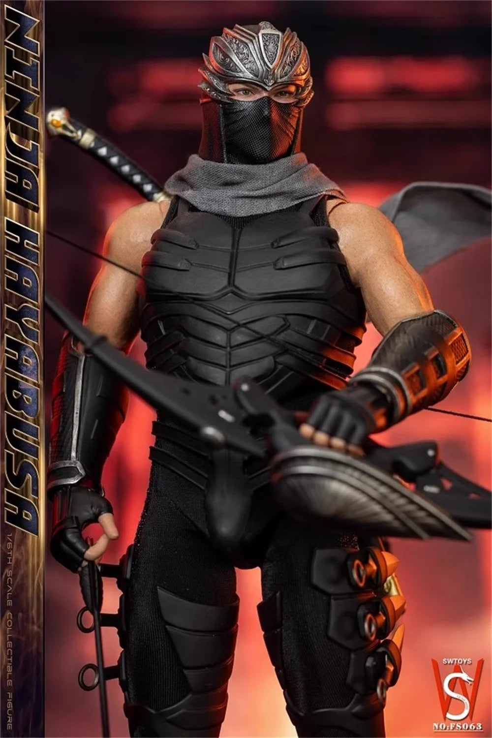 SWTOYS FS063 Asia Handsome Guy Mystery Ninja with 2 Head Full Set Moveable Action Figure Gift For Fans Collect 1/6