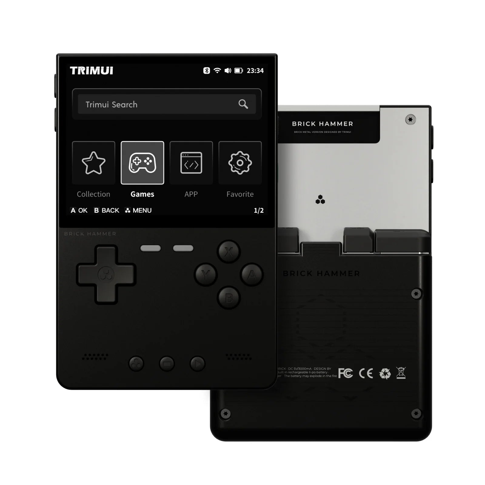 Trimui Brick Hammer Handheld Game Console 3.2 Inch IPS Screen 1024x768 Allwinner A133plus Metal Plate Retro Arcade Gaming Device