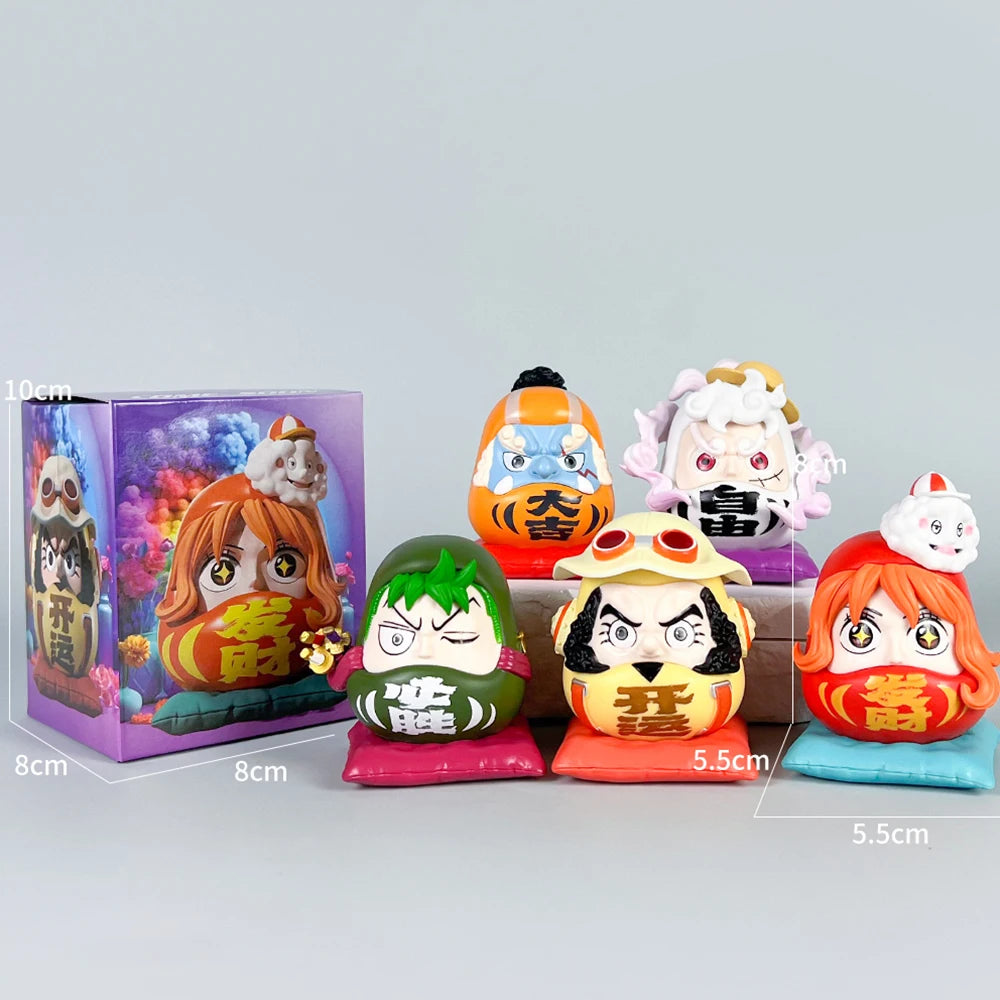 Anime 5Pcs/Set One Piece Damo Egg 7cm Figure Model Trend Toys Kawaii Doll Gear 5 Sun God Nika Luffy Zoro Sanji Nami Decor Gifts