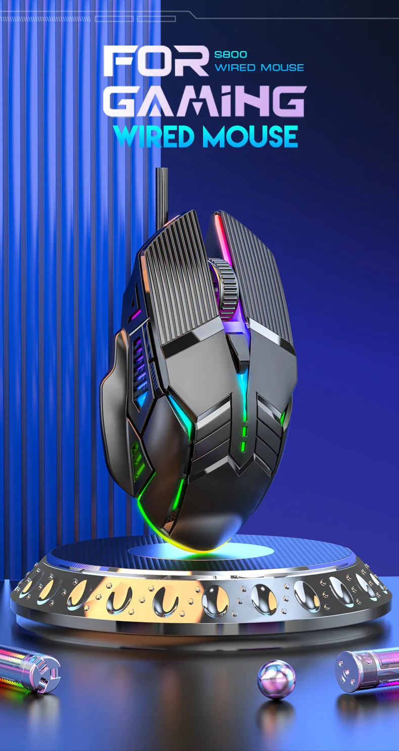 Gaming Mouse Ergonomic 5500 DPI USB Computer Mouse Gamer RGB Mice Macro Programming Mechanical Mouse For Game Computer Laptop