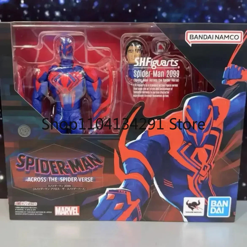 Original Bandai SHF Spider-Man 2099 Miguel O'Hara Across The Universe Movie Birthday Gift Toy Collectible Action Figure Model