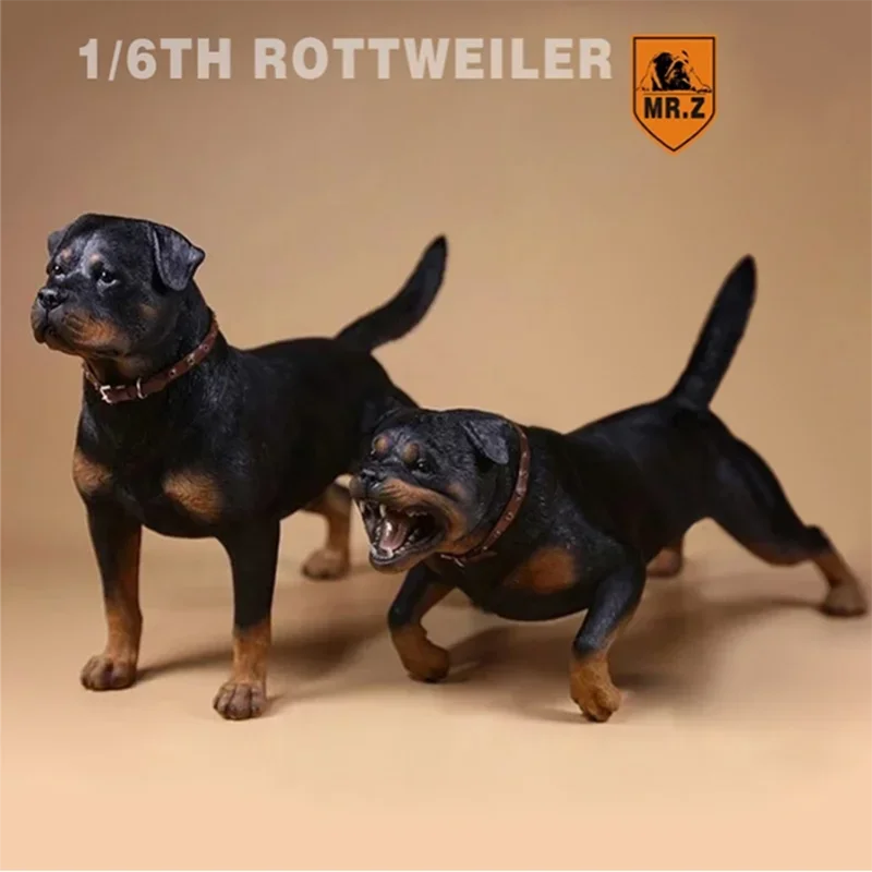 Mr.Z 1/6 Simulation Animal Dog German Rottweiler Dog Model Toy Gift Model F 12" Action Figure Scene Car Decoration Ornament Show