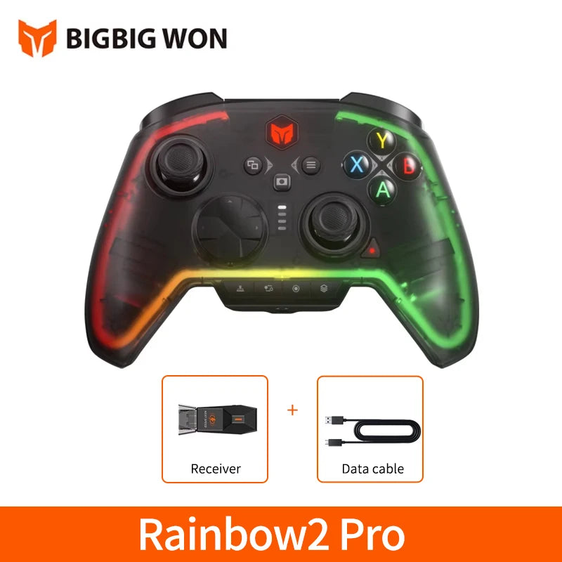 BIGBIG WON Rainbow 2 Pro Wireless Game Controller Apex Anti-curve Hall Trigger 2.4G Bluetooth Gamepad For PC/ Switch/ANDROID/IOS