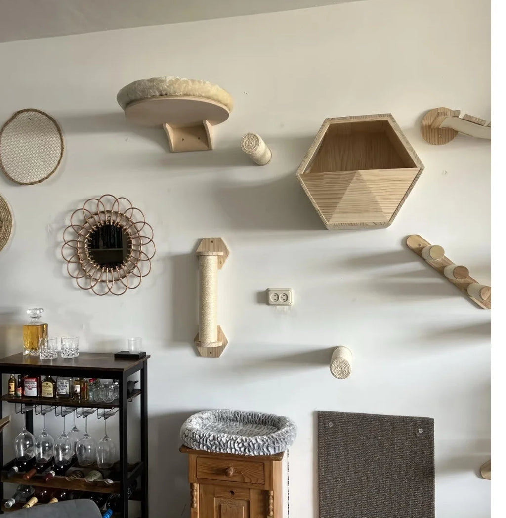 Cat Tree Tower Sisal Stairs Scratching Post Indoor Cats Gym Catwalk In Sky Accessories Toy Cat Climbing Shelves