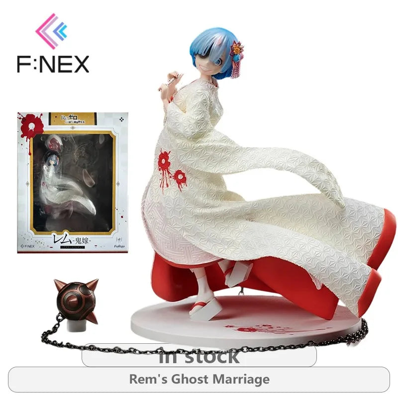 F:NEX Re: Living in A Different World From Scratch Series Ram White Bridal Kimono\Rem's Ghost Marriage Not Movable Figure Statue