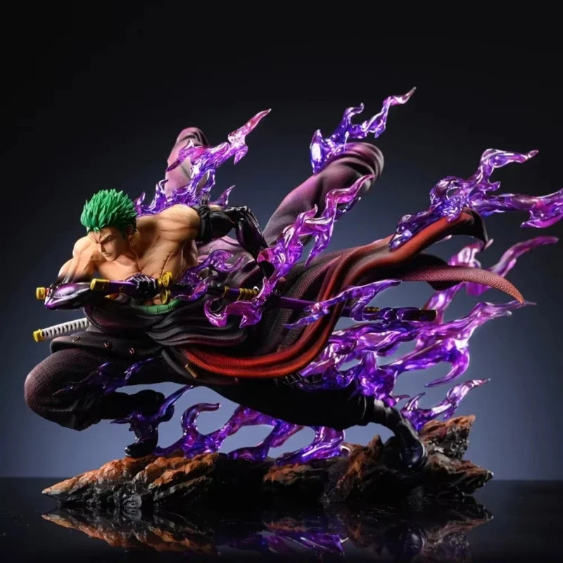21 cm/8,27 Zoll One Piece Zoro Figur 2 Köpfe Roronoa Zoro Actionfigur PVC Anime Modell Figur Kinderspielzeug Geschenke Jungen Sammlerstück