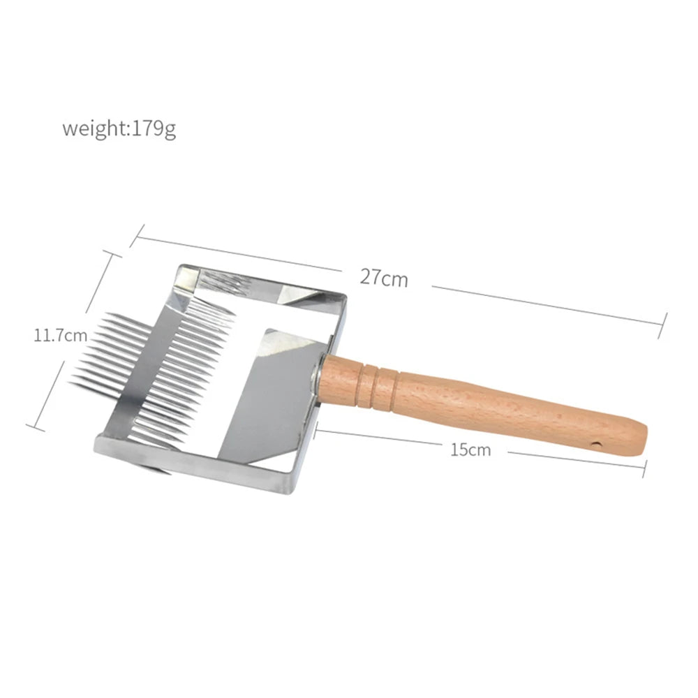 100 Pieces Stainless Steel Uncapping Fork with 23 Needles Beekeeping Tool Widening Scraper for Honeycomb Apicultura Equipment