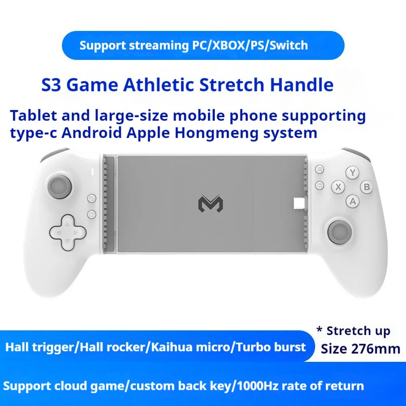 2024 New Memo S3 Gamepad Type C Mobile Phone Controller Hall Effect Stick Joystick Android Type C Ps Cloud Game Customized