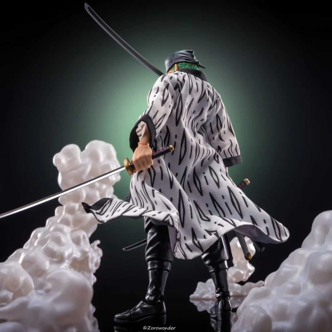 Едно парче SHF Аниме НОВО Ръчно изработено Roronoa Zoro шал от Alabasta, ШАПКА, палто, вградено от желязна тел, подходящо за играчки 1/12