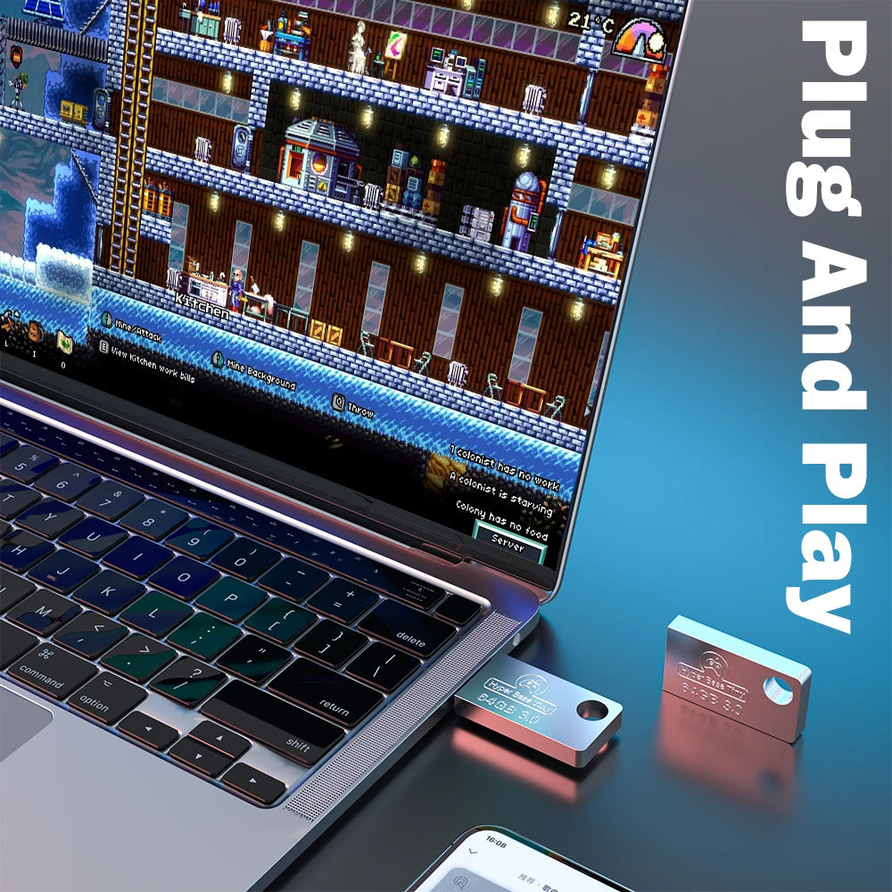 Retrobat Gaming USB Stick With 8300 Retro Games for PSP/NDS/DC/SNES/GBA 64GB Game USB Flash Drive For PC/ROG ALLY For Windows