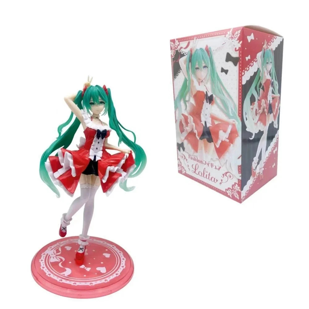 Hatsune Miku Desktop Cute Action Figure Tale Wonderland Miku Puss in Boots Anime Figurine Kawaii Girl Model Toy Adorable Decor