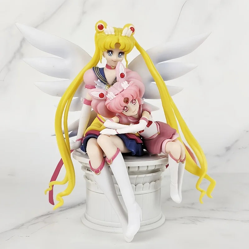 In Stock Sailor Moon Wings Mizuki Tsukino Usagi Tsukino Sitting Figure Doll Model Boxed Figurine Statue Doll Birthday Gifts