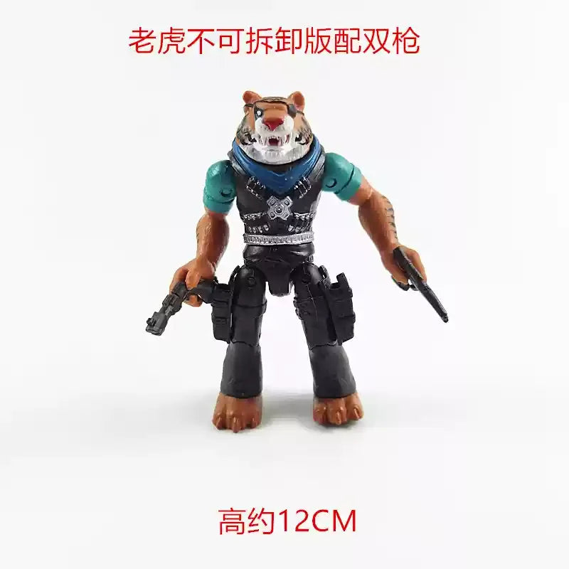 Playmates Turtles Action Figure Puppet Horse Motorcycle Rhinoceros Tiger Scene Models Anime Model Doll Desktop Decoration
