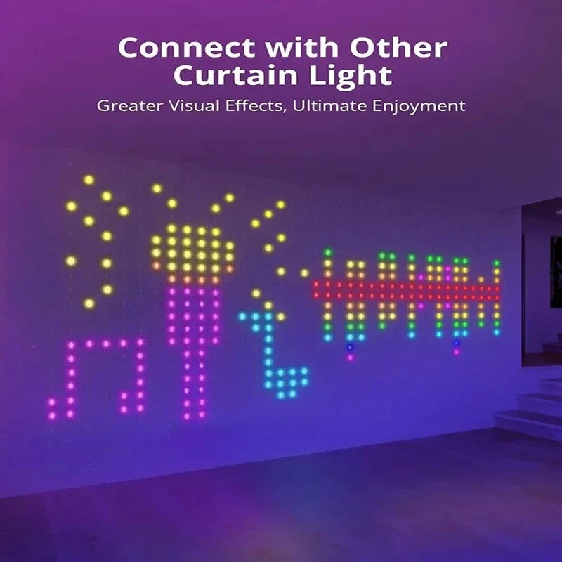 400LEDs Smart Curtain String Light Bluetooth APP Control Christmas Fairy Light DIY Picture Display Garland  Party Wedding Decor
