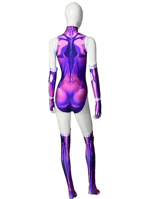 Anime Starfire Superhero Jumpsuit Zentai Bodysuit Halloween Cosplay Costume Sexy Women Carnival Party Outfits