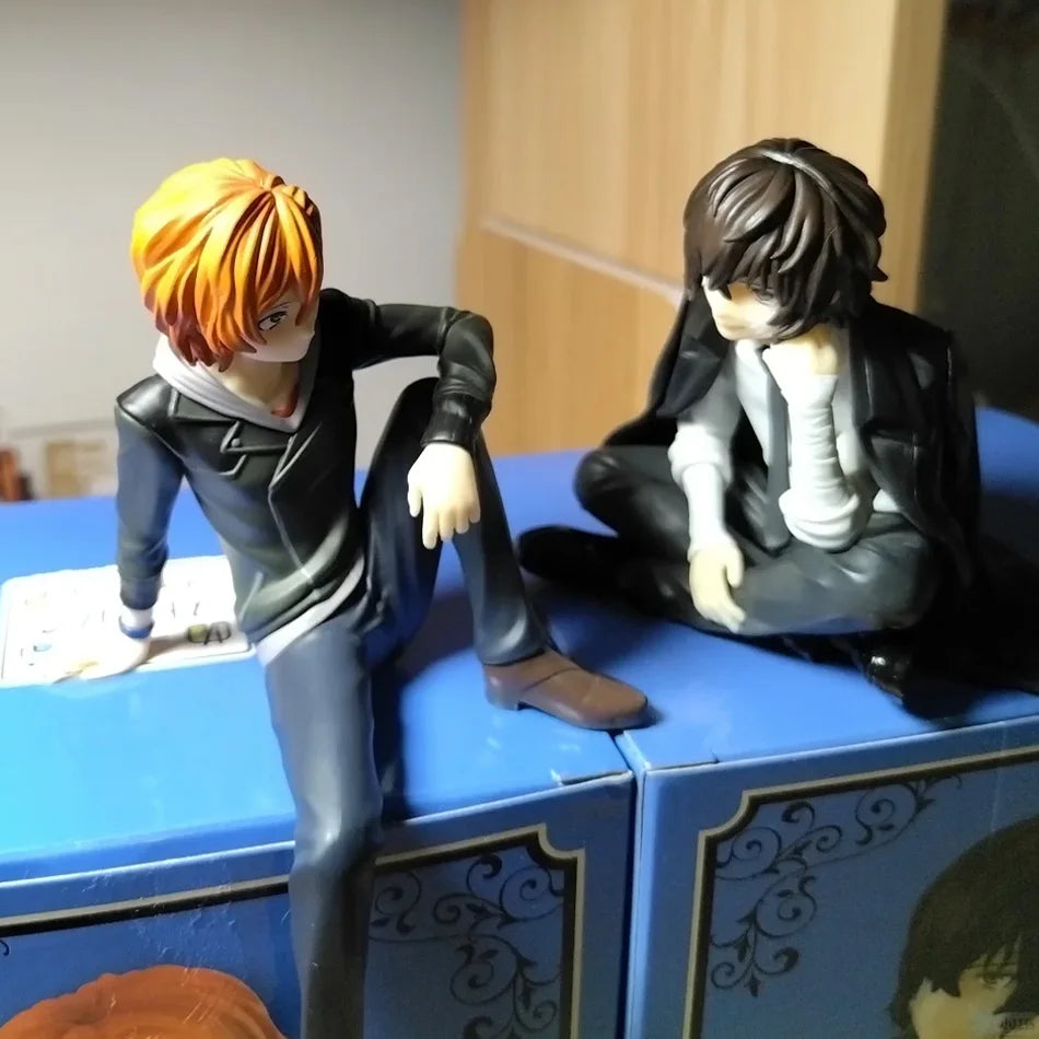 New Bungo Stray Dogs Dazai Osamu Figurine Nakahara Chuuya Action Figures PVC Model Collection Noodle Stopper Birthday Gifts Toys