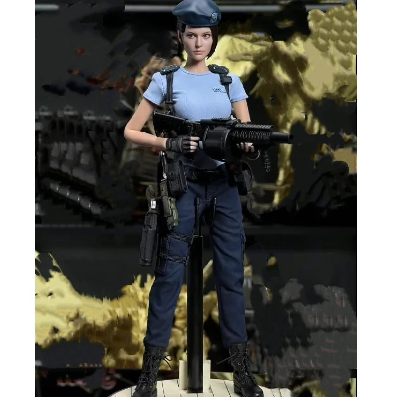 Police Forces Jill Action Figure Resident Scale Special Blue Uniform Complete Set Collectible Model  Adult Collectors Gift