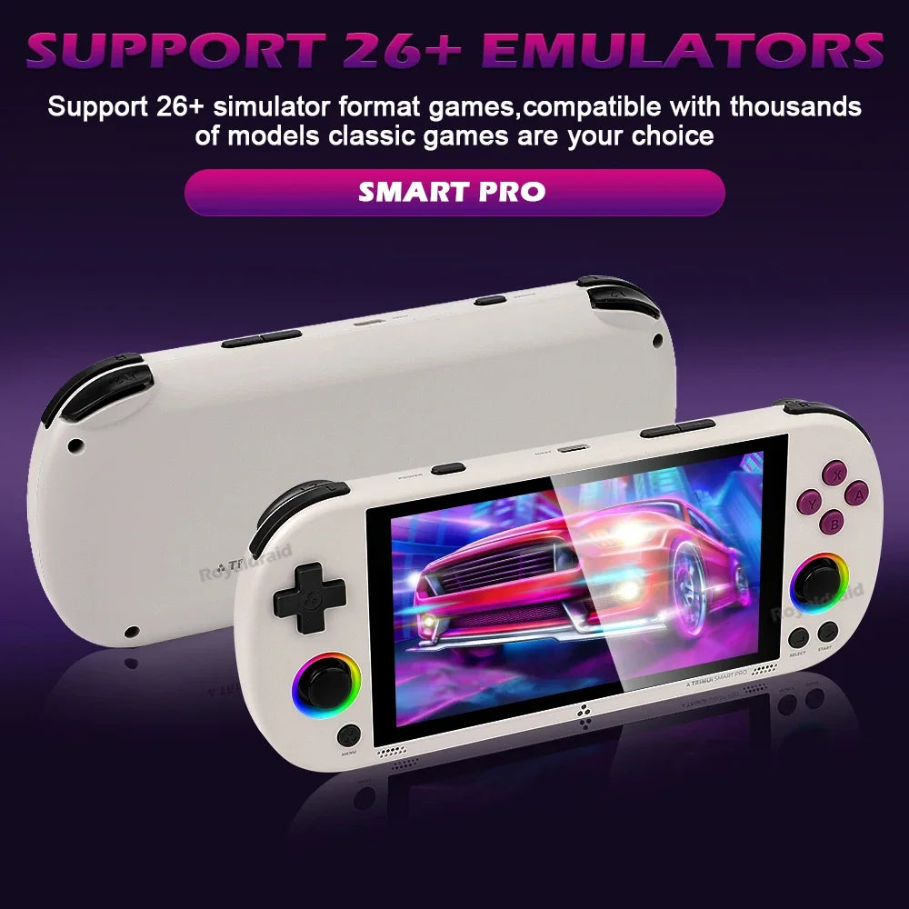64G 128G 256G Portable Handheld Video Game Console 4.96'' IPS Screen Joystick RGB Lighting Smart Pro Retro Handheld Game Player