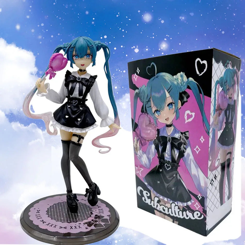 20CM Anime Hatsune Miku X Cinnamoroll Figure Anime Peripheral Collectible Models Decorative Decorations Children Kawaii Gift