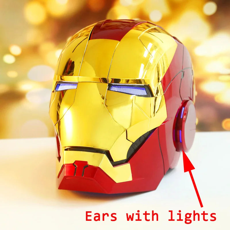Iron Man Helmet Mk5 Електрическа маска за носене с гласово активиране 1:1 Автоматично отваряне и затваряне Модел Фигурка Играчка за възрастни Подарък