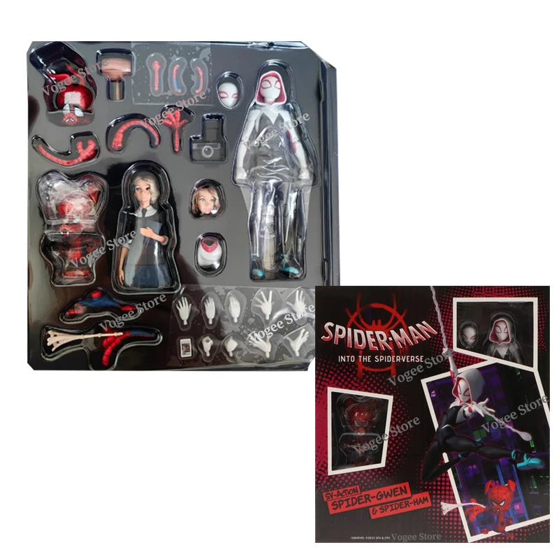 Sentinel Sv Action Miles Morales Gwen Stacy Figure Spiderman Model Spider-man Into the Spider Verse Peter Miles Figurine Toys