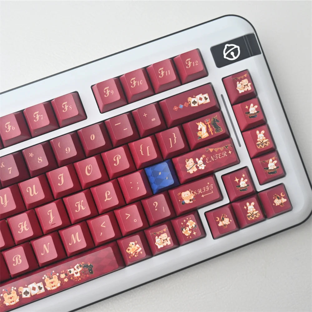 Midnight Fairy Tale PBT Keycap Cherry Profile 5 Side DYE SUB 140 Keys Red Theme For RK68 RK84 RK87 RK104 Mechanical Keyboard