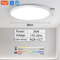 MARPOU RGB Smart Lamp 30W 36W Led Ceiling Light With Tuya APP Dimmable Remote control Ultrathin led lights for room Bedroom