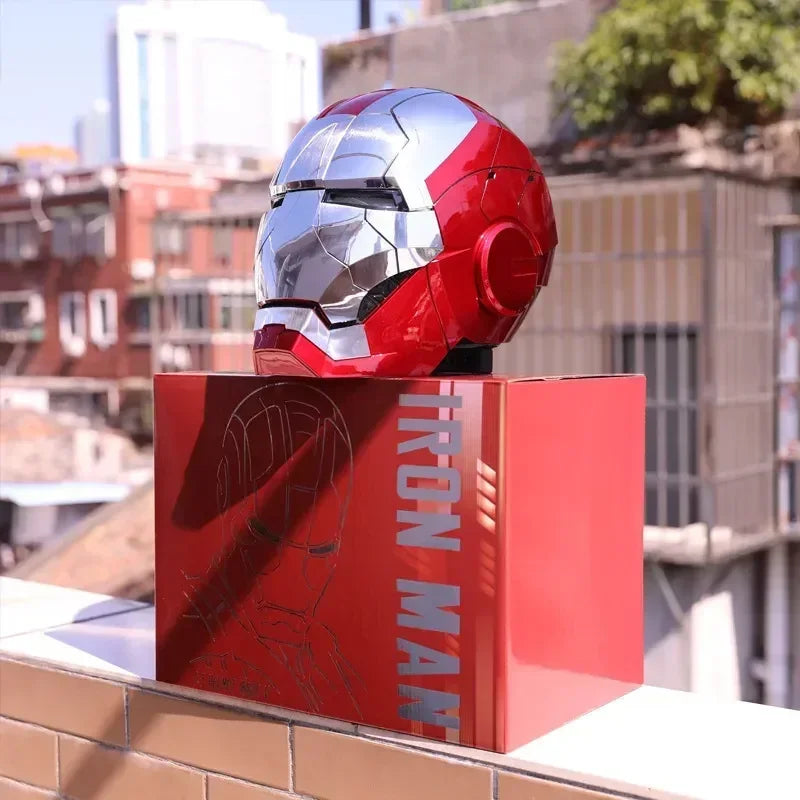 2025  Iron Man Mk5/Mk50 Figures Wearable Voice-Activated Deformation Helmet Around Marvel Animation Derivatives Model Toy Gift