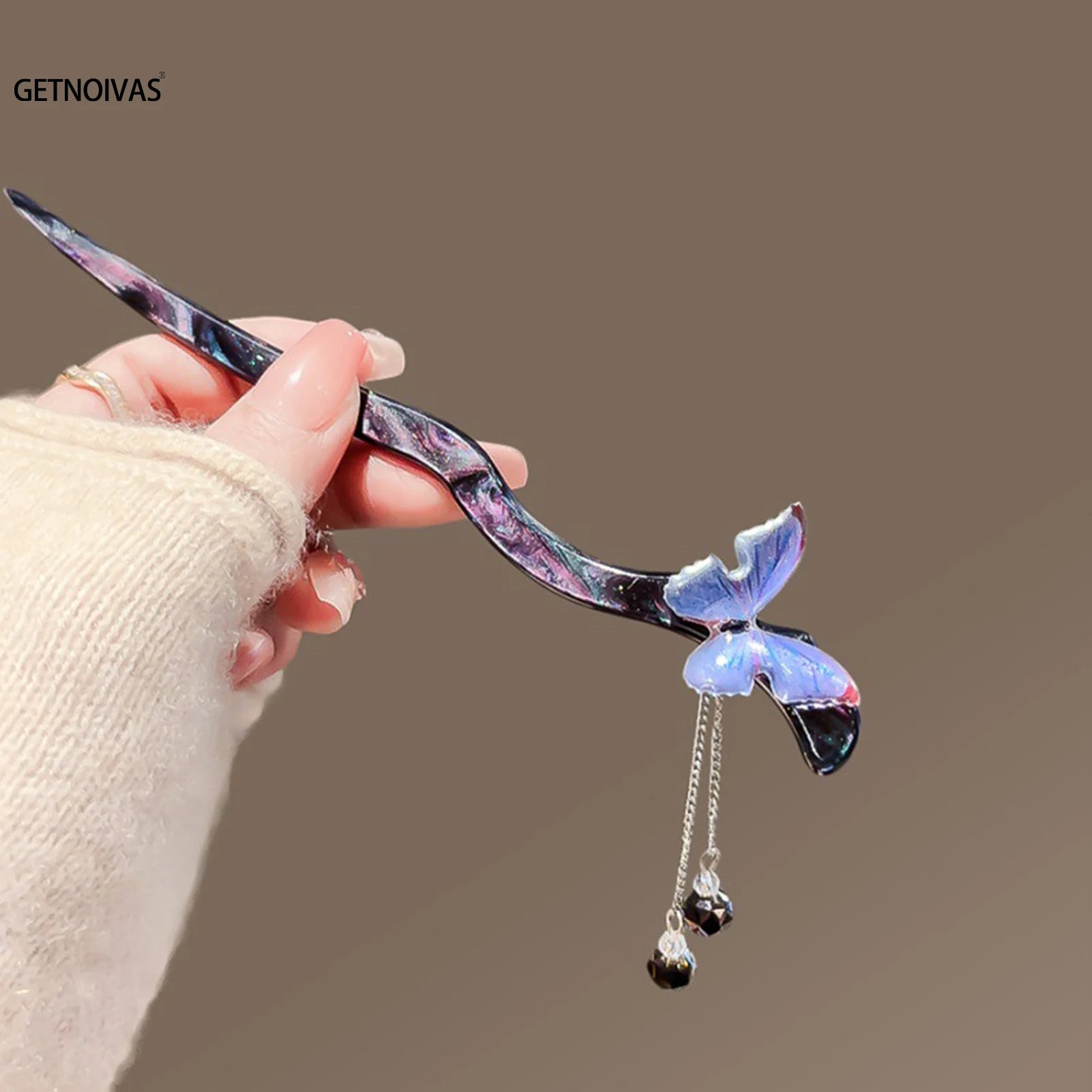 Mode Schmetterling Haar Sticks Chinesischen Retro Mädchen Lange Quaste Haarnadeln Essigsäure Kopfschmuck Brötchen Maker Haar Styling Zubehör