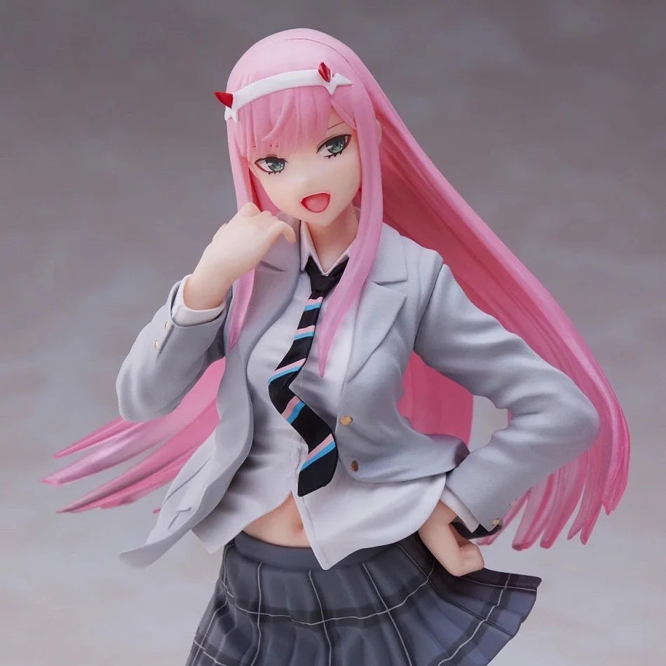 DARLING in the FRANXX Anime Figure Zero Two 18CM PVC cartoon Toy Uniform Version Collectible Doll for Kids Birthday Gift