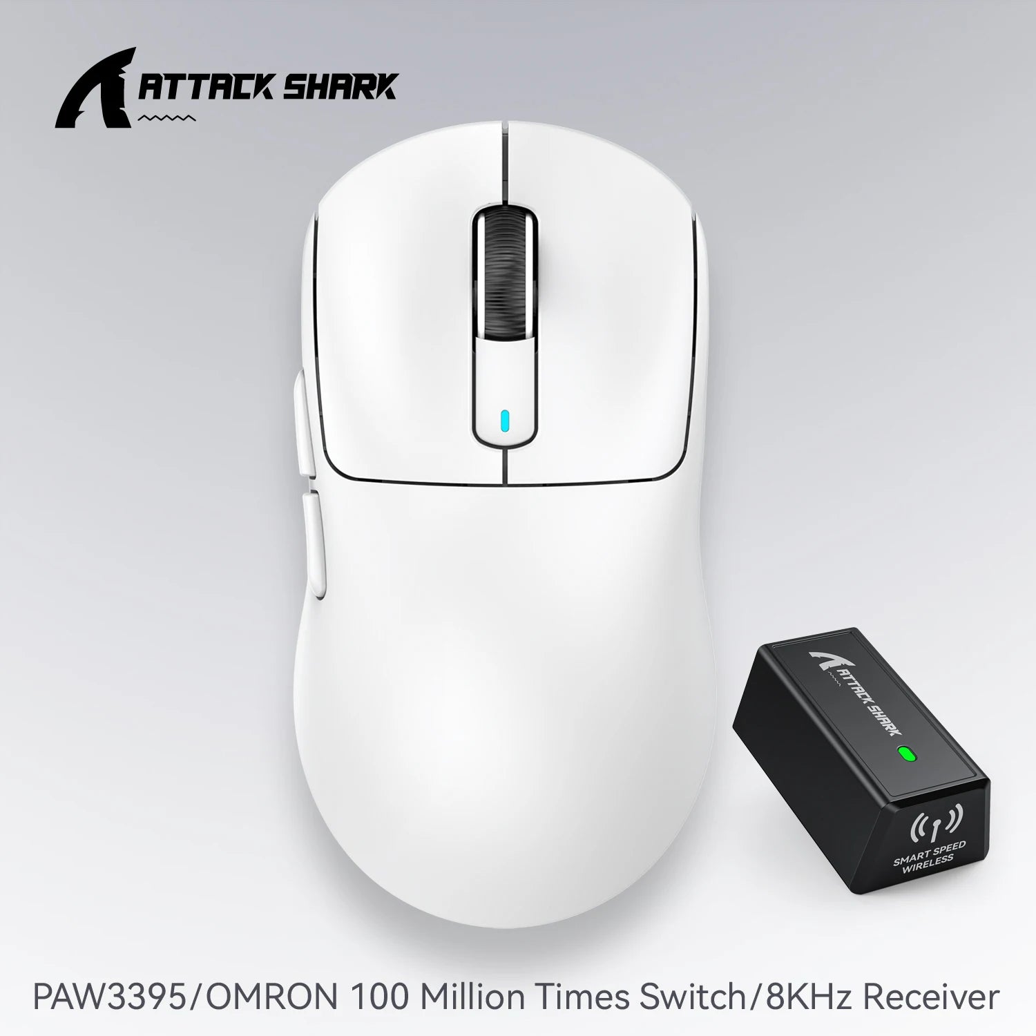 Atack Shark X3 PAW3395 Мишка Лека безжична геймърска мишка, трирежимна мишка, 26K DPI PAW3395, компютър/лаптоп/Win/Mac