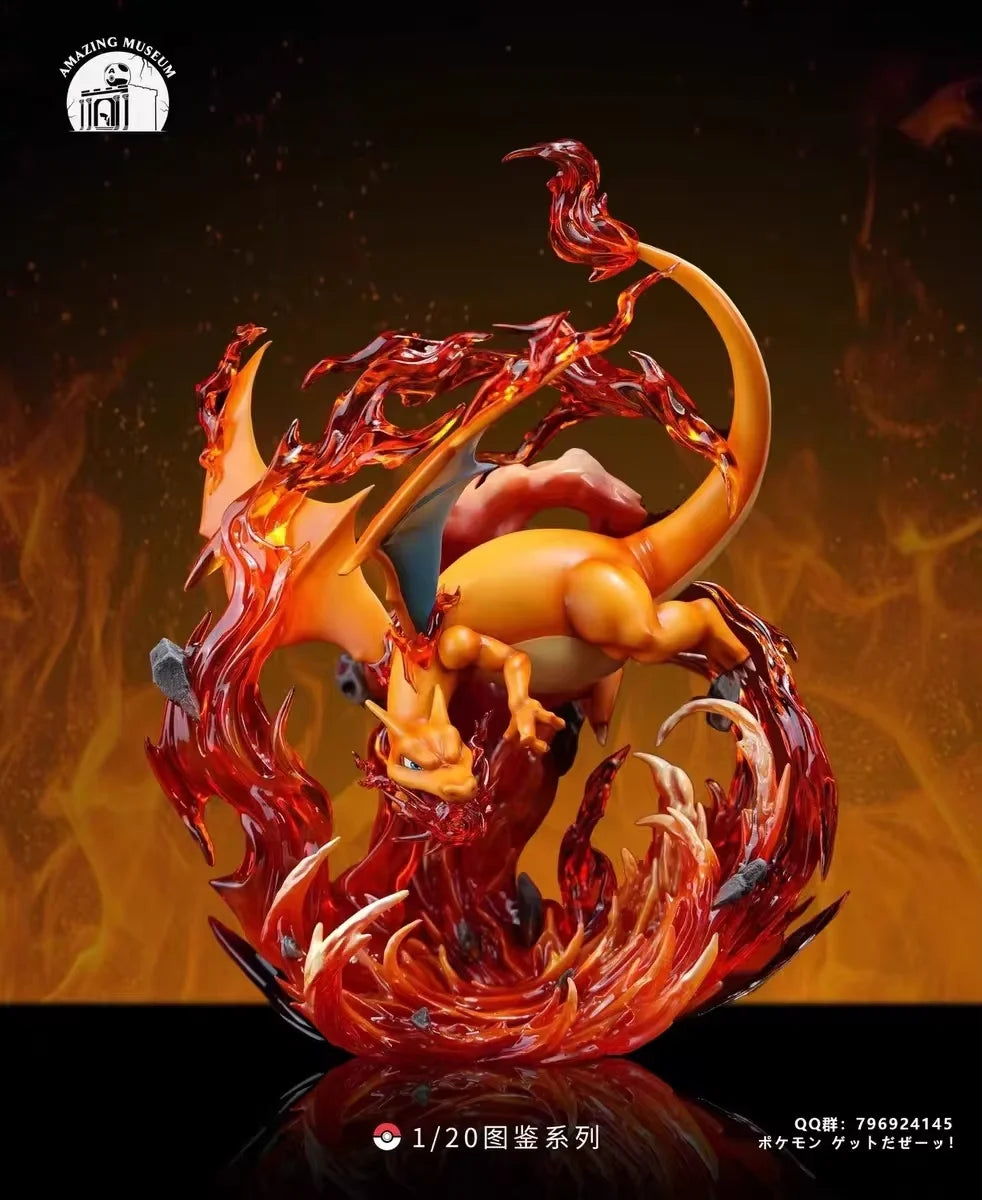 Pokemon Anime Gk Charizard Figures Fire-Breathing Dragon 1/20 Action Cute Statue Model Cartoon Kawaii Model Desktop Ornaments