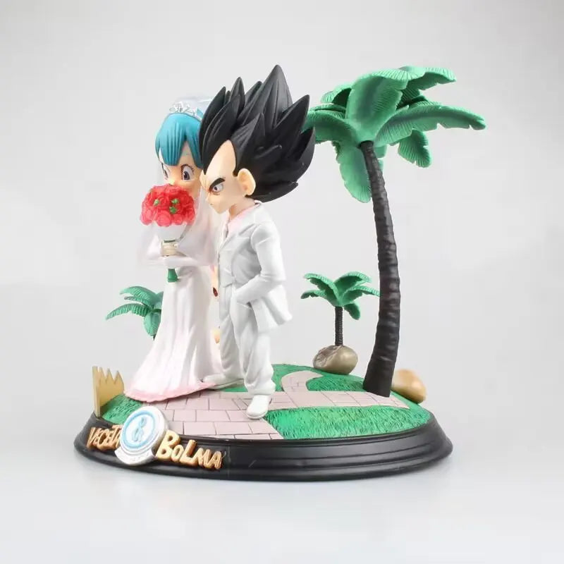 26cm Dragon Ball Z Wedding GK Statue - Vegeta & Bulma with Trunks Anime Figure Collectible Gift