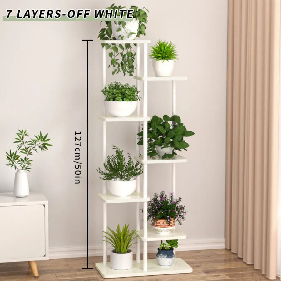 Flower Stand Rack Storage Shelf Iron Plant Holder Home Garden Flower Pot Organizer Living Room Balcony Storage Rack Shelves