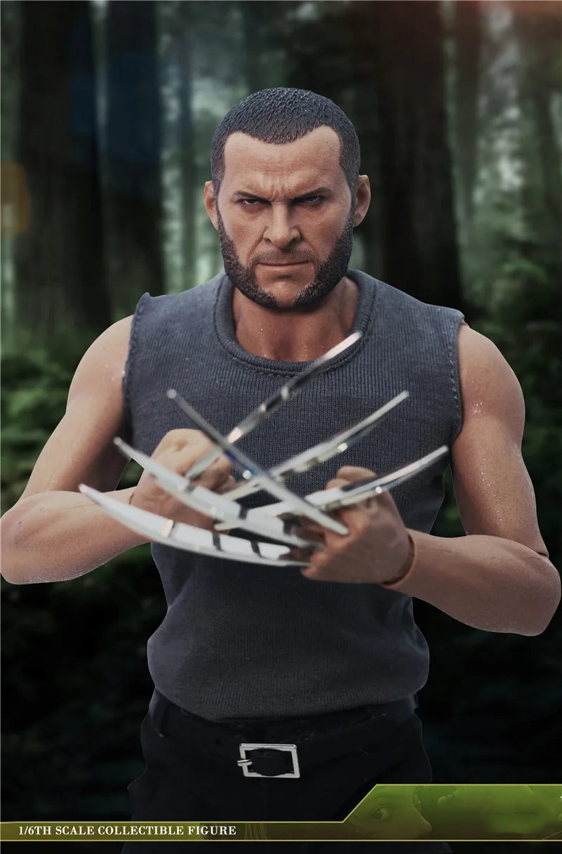 Collectible X24 Full Set Figure 1/6 Logan Angry Head Scuplt Villain Clone Wolf Uncle Battle Damage Edition 12" Action Figure