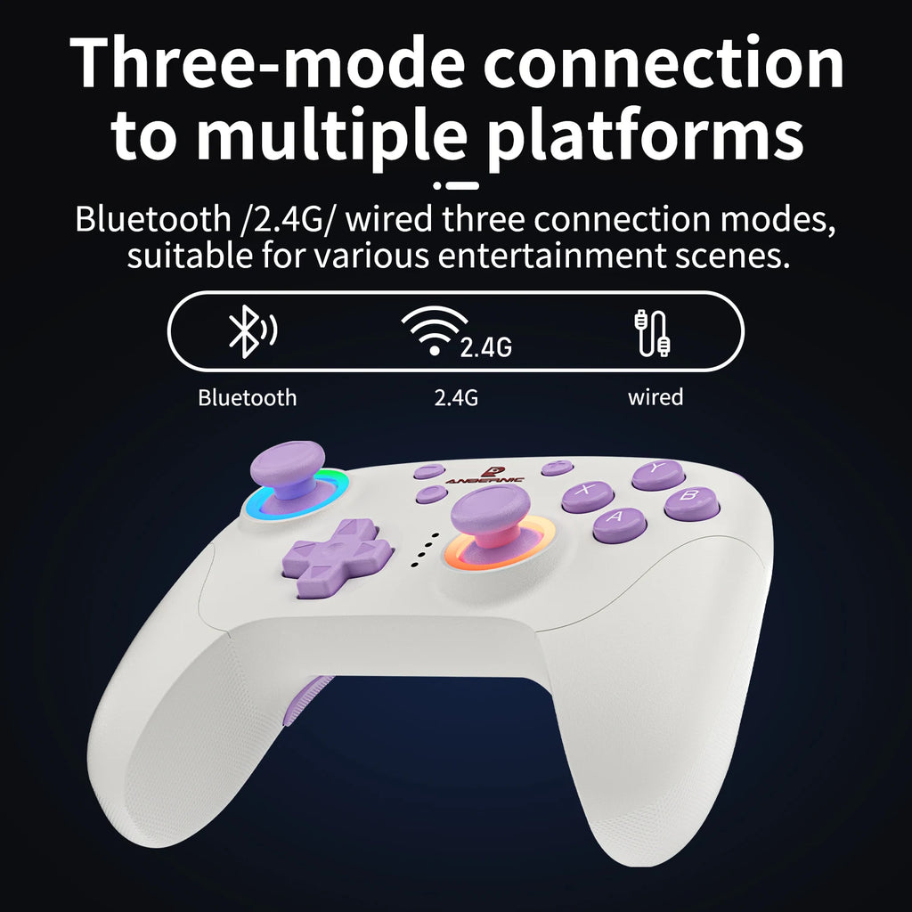 ANBERNIC RG P01 RGP01 Gamepad Wired Wireless Bluetooth RGB Hall Effect Joystick XBOX Game Controller for PC Android IOS Steam