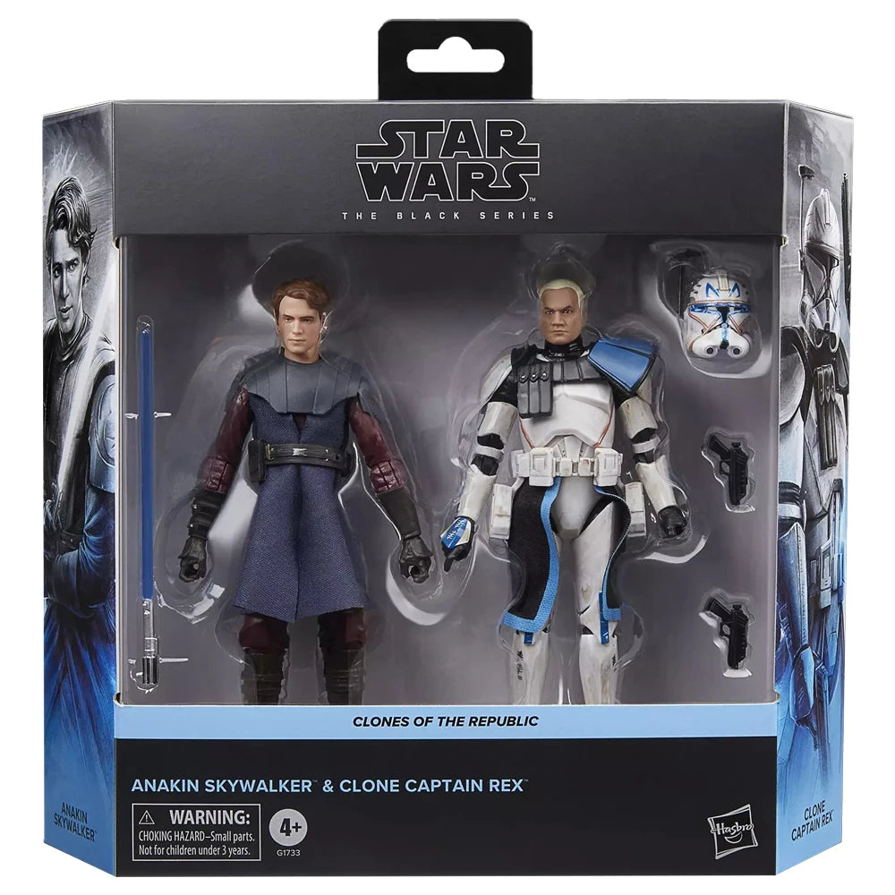 [In-Stock] Hasbro Star Wars The Black Series Anakin Skywalker & Clone Captain Rex 2-Pack 15cm Action Anime Figure Model Toys