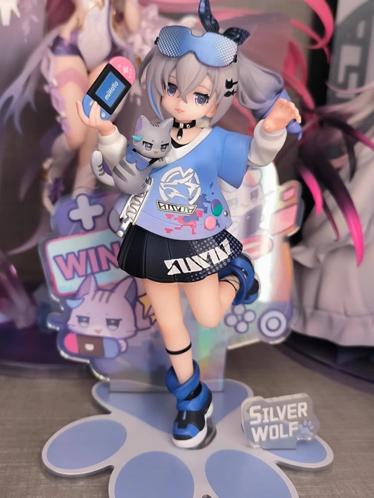 In Stock Genuine Mihoyo Ribose Rise Up + Series Honkai：Star Rail Sliver Wolf Tiny Cat Series Sliver Wolf Model Toy Birthday Gift